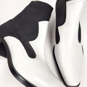 Zara Contrasting Stretch Heeled Sock Ankle Boots - 39